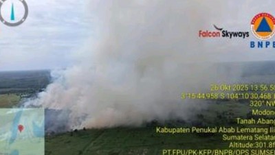 Asap Pekat Selimuti Langit Sumsel, BPBD…
