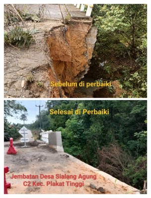Dinas PUPR Selesai Perbaiki Jembatan longsor…