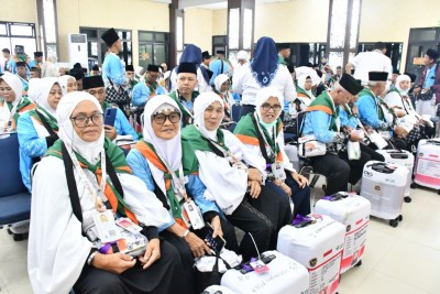 Fase Gelombang Kedua Dimulai, 445 Jemaah Haji Kloter 11 Masuk Asrama Haji Sumsel