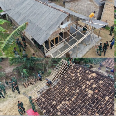 Mantap! Satgas TMMD Kodim 0402/OKI Bongkar Rumah untuk Direhab Total