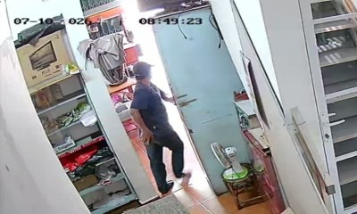 Terekam CCTV, Pelaku Gasak HP dan Dompet Pemilik Toko Mie ABA di Palembang